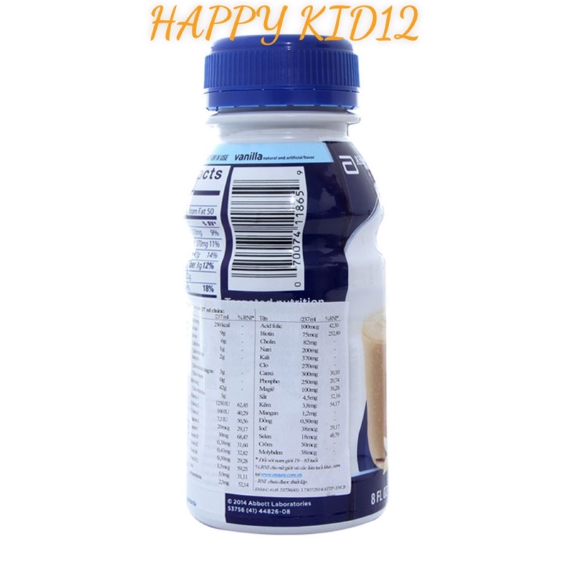 Ensure nước hương Vani 237ml/chai