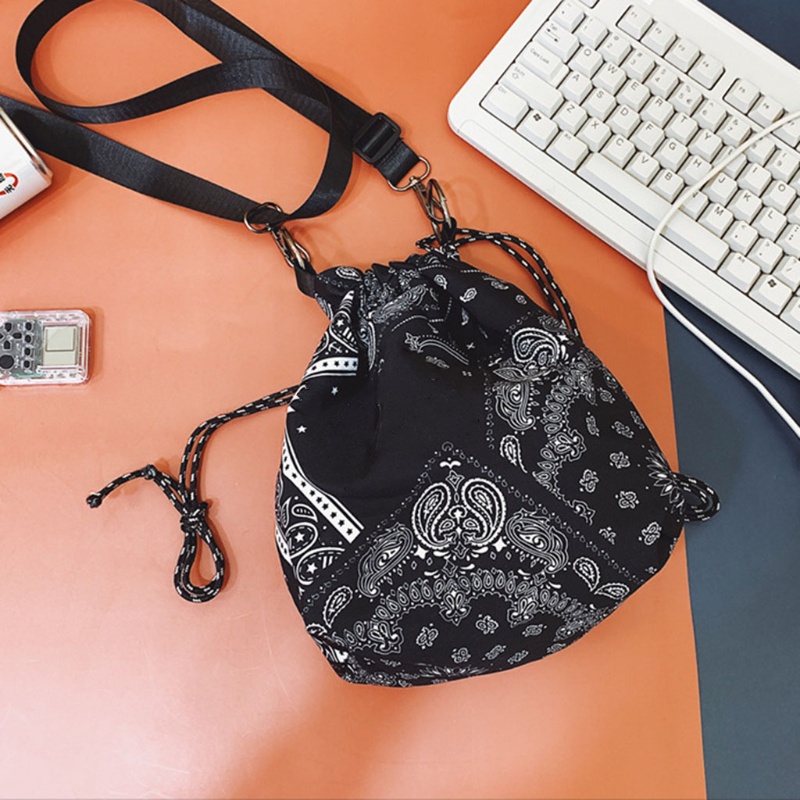 Túi Đeo Chéo Dây Rút Họa Tiết Thổ Cẩm Vintage