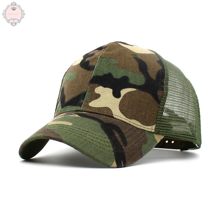 Women Plain Sports Half Retro Army Style Mens Visor Outdoor Jungle Camo Camping Camouflage Trucker Baseball Mesh Cap
