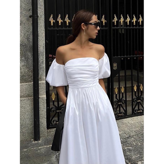 Váy quây hai dây tay bồng 3in1 Eclipse Váy chữ A dáng xòe