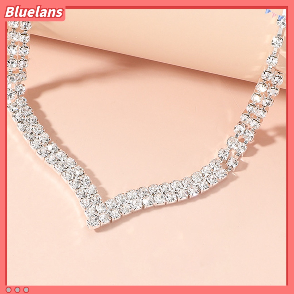 1 Set Vòng cổ Và Đôi Khuyên Tai Đính Đá Thời Trang Cho Nữ