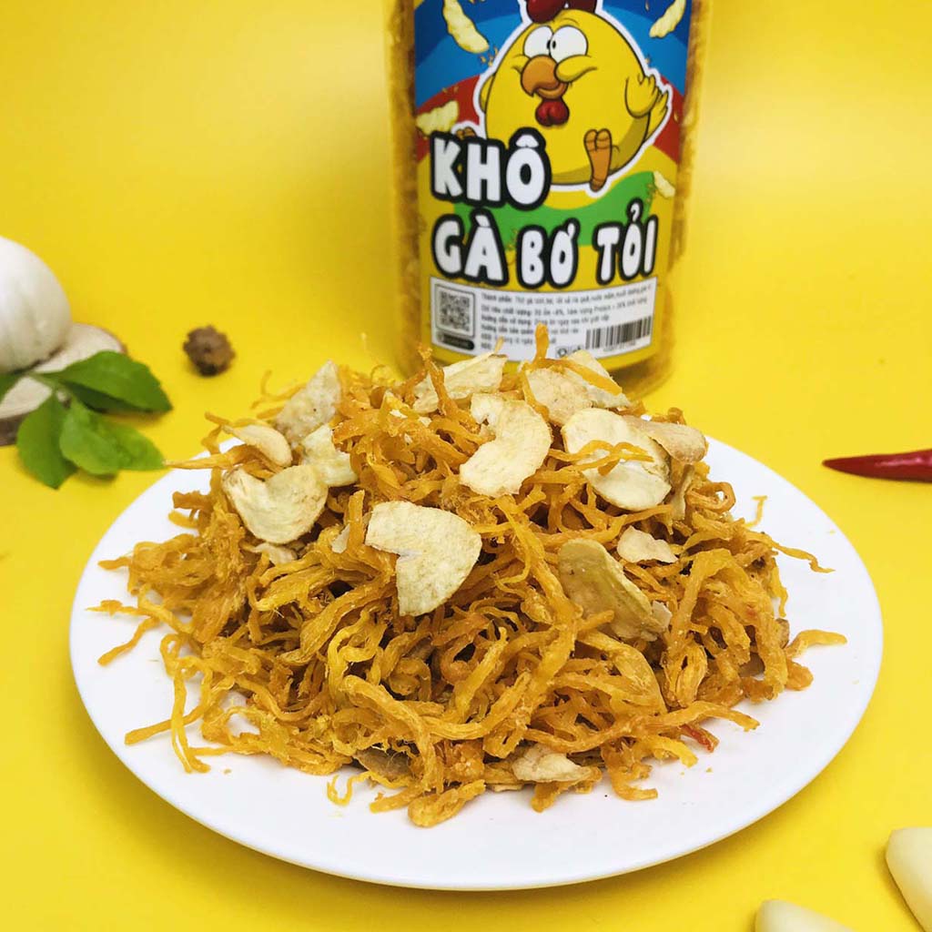 Khô gà bơ tỏi 300g ăn liền loại 1 đồ ăn vặt Hà My | BigBuy360 - bigbuy360.vn