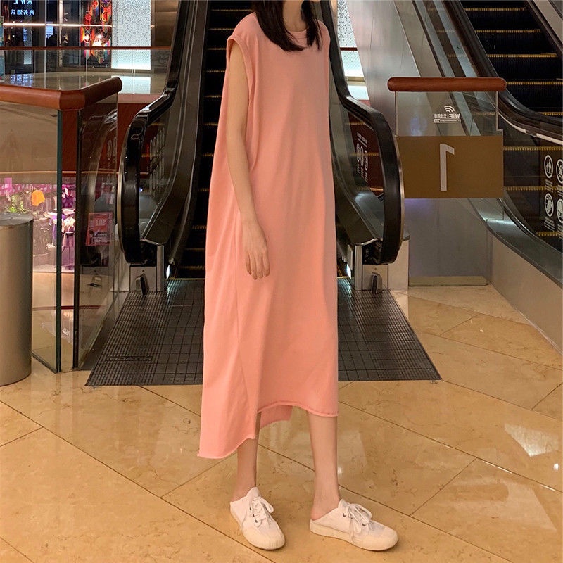 Đầm thun IELGY không tay hở lưng size lớn thời trang mùa hè cho nữ