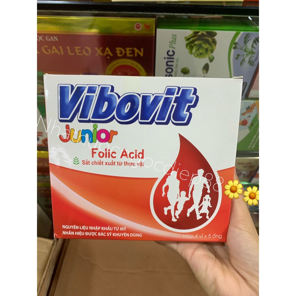 Vibovit Junior - Bổ sung sắt, Acid Folic Vitamin B9, B12 cho bà bầu và trẻ từ 2 tuổi - Dạng siro an toàn, dễ uống