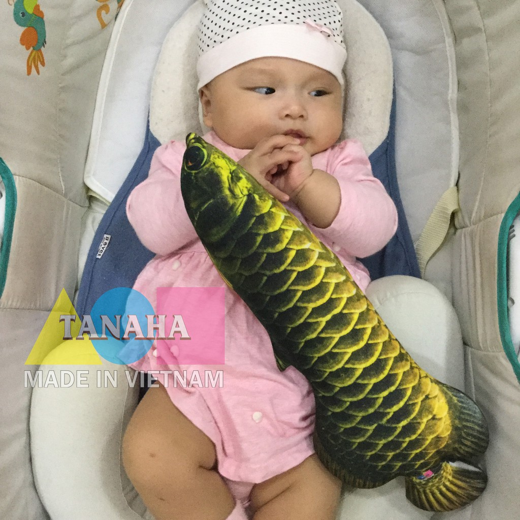 Gối ôm 3D cho bé - Cá Rồng 40cm - Hàng Loại 1 SX Việt Nam - An Toàn cho Bé!