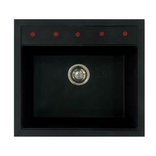 Carysil - chậu rửa bát đơn bằng đá granite - wal3-03 - chuyên lắp quầy bar / đảo bếp - màu đen - 560x510mm