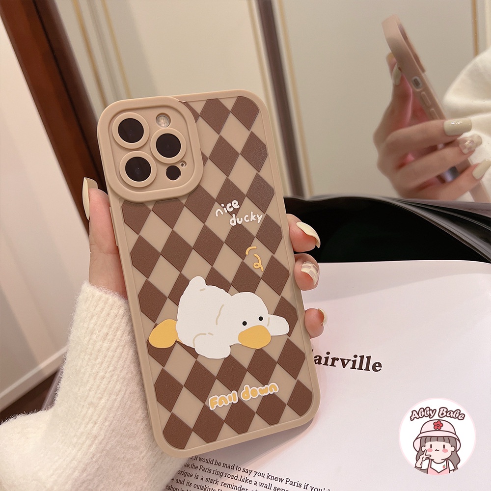 Ốp Điện Thoại TPU Dẻo Màu Tương Phản Họa Tiết Chú Vịt Dễ Thương Chống Sốc Cho IP 13 12 11 Pro Max XR 8 7 Plus
