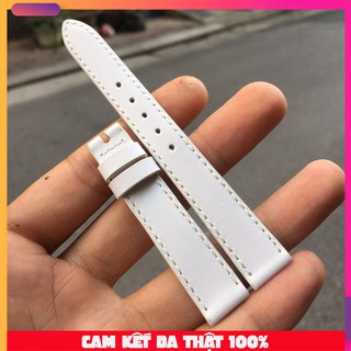 Dây đồng hồ da bò màu trắng ( size 10-20mm)