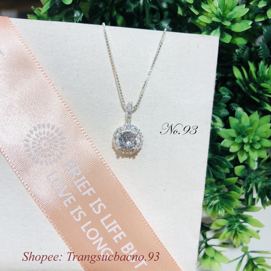 (HOT) Dây Chuyền Nữ Bạc Ý 925 vòng cổ mặt đá lớn sang trọng trang sức cao cấp No.93 Jewelry