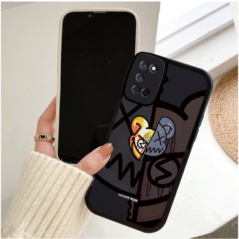 Casing For IPhone 13 12 11 Pro Max Xs X Xr Max 6 6s 7 8 Plus ProMax XsMax 6+ 6s+ 7+ 8+ ins Cool Little devil Violent Bear Fine Hole Lens Protection Lambskin Full Back Cover Shockproof Soft Phone Case KQ 23