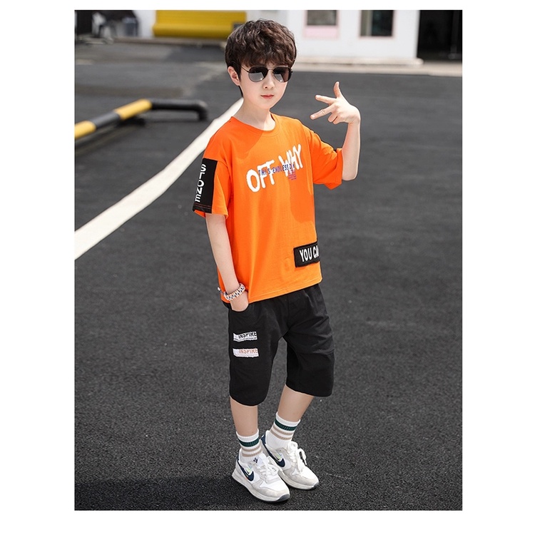 Bộ quần áo mùa hè dành cho bé trai 18-45kg mẫu &quot;WHY&quot;. MA32.