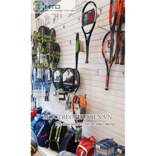 Kệ rãnh nhựa PVC treo tường- Combo 2 tấm rãnh PVC-20 móc treo đơn