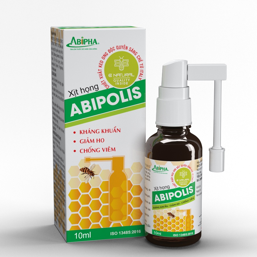 Xịt Họng Chiết Xuất Keo Ong ABIPOLIS 10ML, 15ML, 30ML, Kháng Khuẩn, Giảm Ho, Không Lo Đau Họng, Nhiệt Miệng
