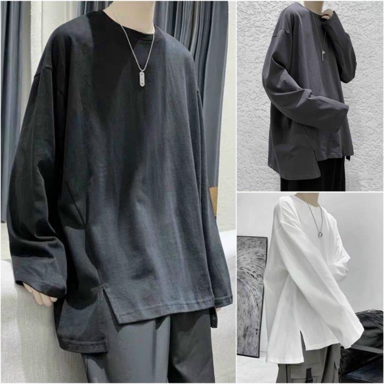 XẢ ÁO THUN TAY DÀI XẺ TÀ FORM UNISEX (hình chụp thật)