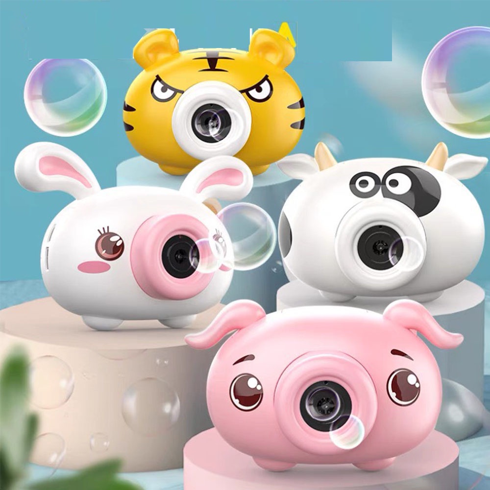 Máy Ảnh Thổi Bong Bóng Cỡ LớnThỏ dễ thương,Hổ Đáng yêu,Heo xinh phát nhạc siêu dễ thương,Quà tặng sinh nhật dành cho bé