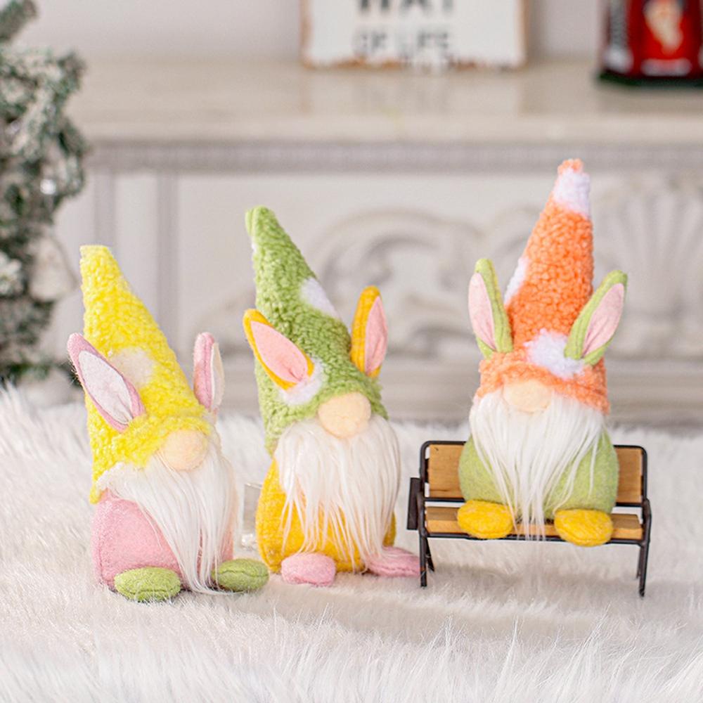 Nickolas Gnome Thỏ Nhồi Bông Đứng Trang Trí Lễ Phục Sinh