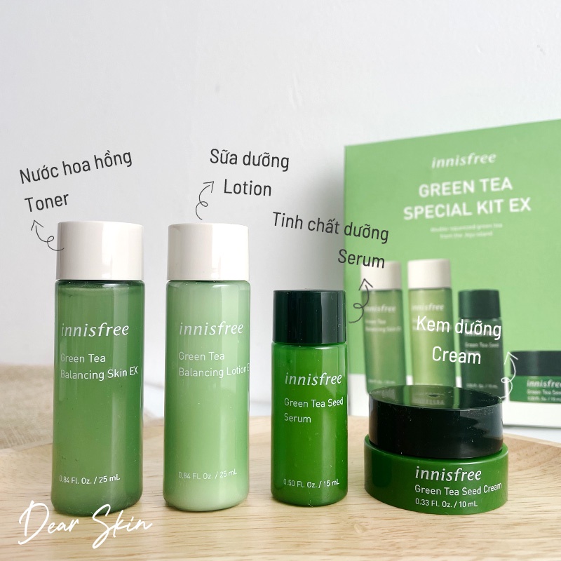 [Chính Hãng] Bộ Sản Phẩm cấp ẩm Innisfree Green Tea Special Trà Xanh - Kit làm giảm mụn Innisfree