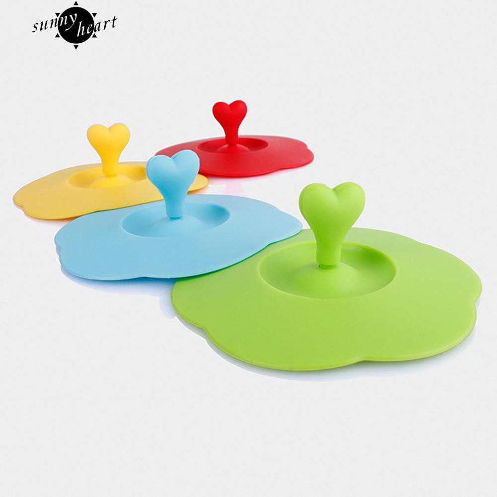 Nắp đậy cốc nước có tay cầm hình trái tim chống bụi có thể tái sử dụng