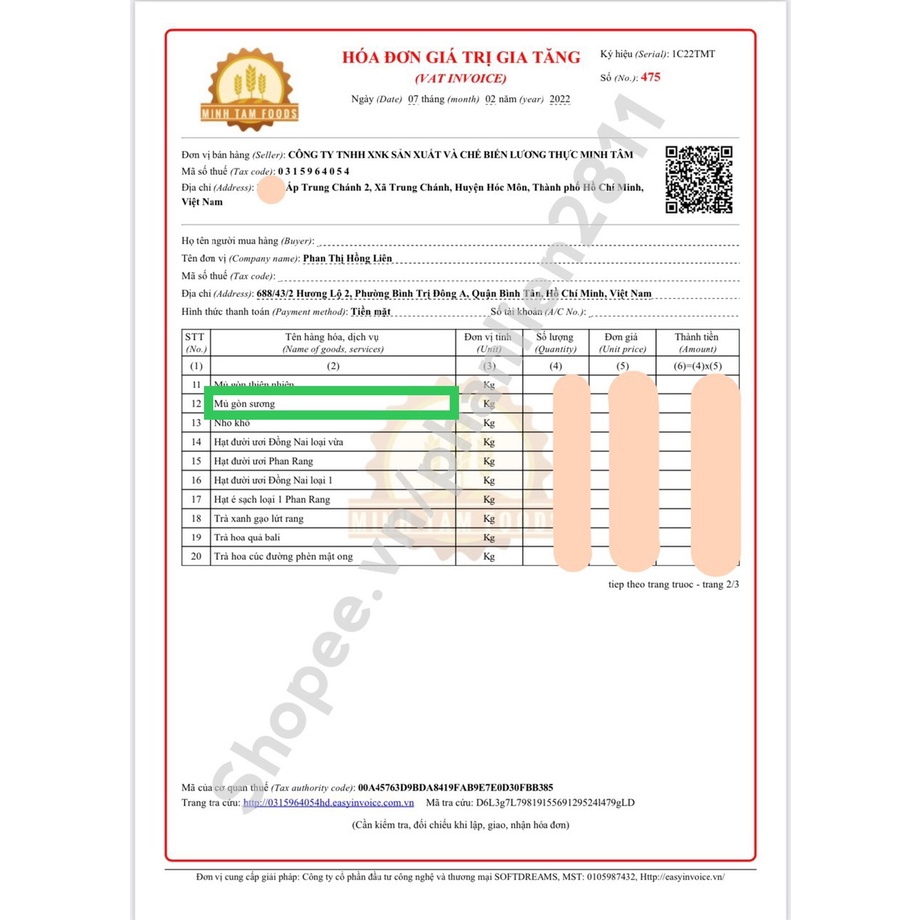 Mủ gòn sương 500g