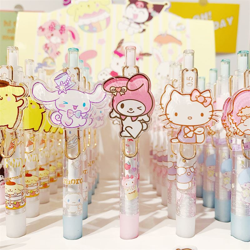Bút bi gel Sanrio gia đình 0.5mm dễ thương Melody Cinnamoroll hình Cinnamoroll hoạt hình sinh viên quà văn phòng phẩm