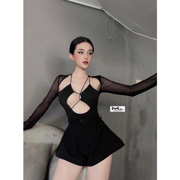 Áo bodysuit pha lưới sexy