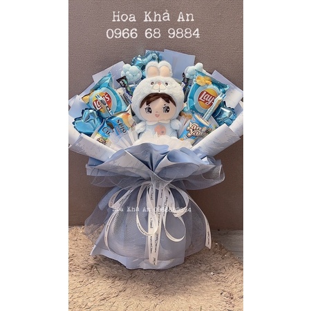 [Quà sinh nhật - Hoả tốc] Bó hoa bánh kẹo gấu bông cực xinh cho bé trai và bé gái. Nhiều tông màu.