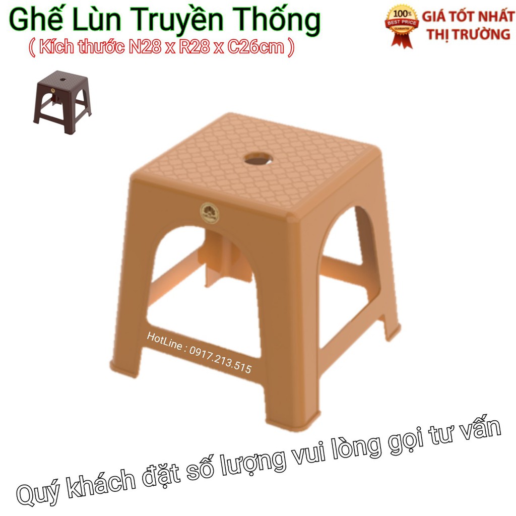 Ghế nhựa Lùn màu truyền thống