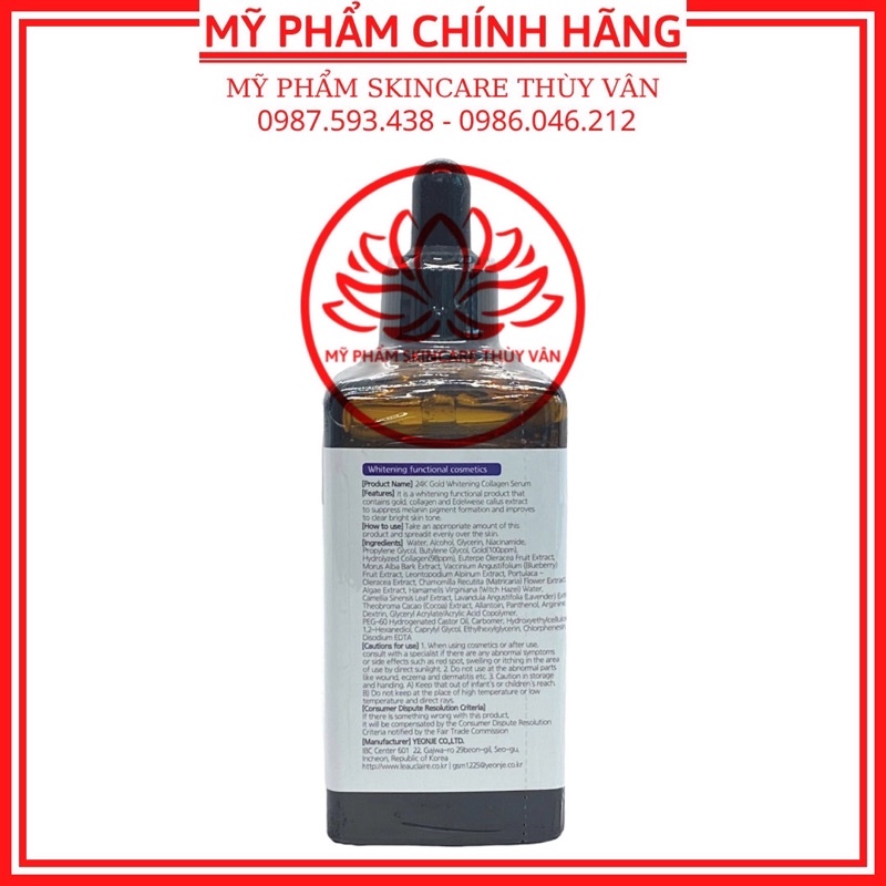Serum Trắng Da Trẻ Hoá Collagen Vàng 24k Hàn Quốc Chính Hãng LEAU CLAIRE 100ml