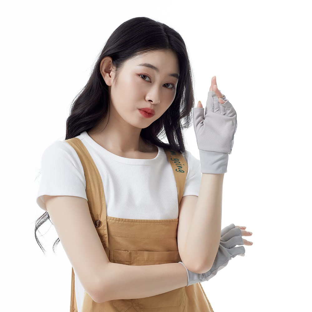 OhSunny Găng tay hở ngón chống tia UV hỗ trợ sử dụng màn hình cảm ứng