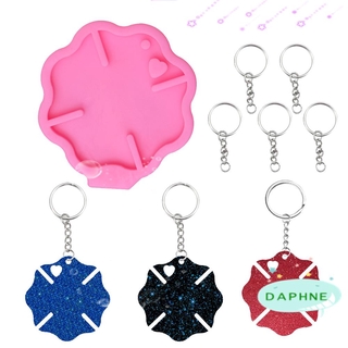 DAPHNE Handmade Fire Sign Shape Cake Topper Decoration with Hole Keyring Pendant Keychain Silicone Mold DIY Crafts Clay Candy Chocolate Jewelry Making Silicone Mould