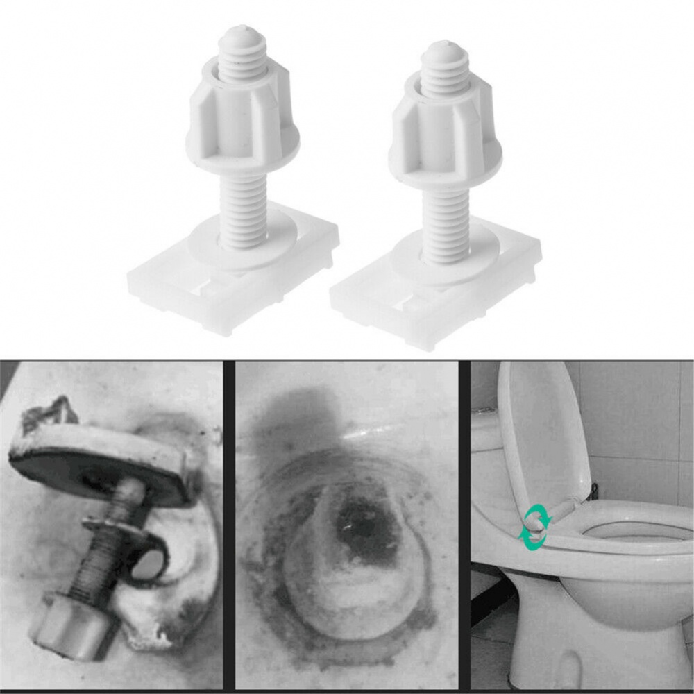 Bộ Ốc Vít Nhựa 6cm Màu Trắng Thay Thế Cho Bản Lề Bồn Cầu