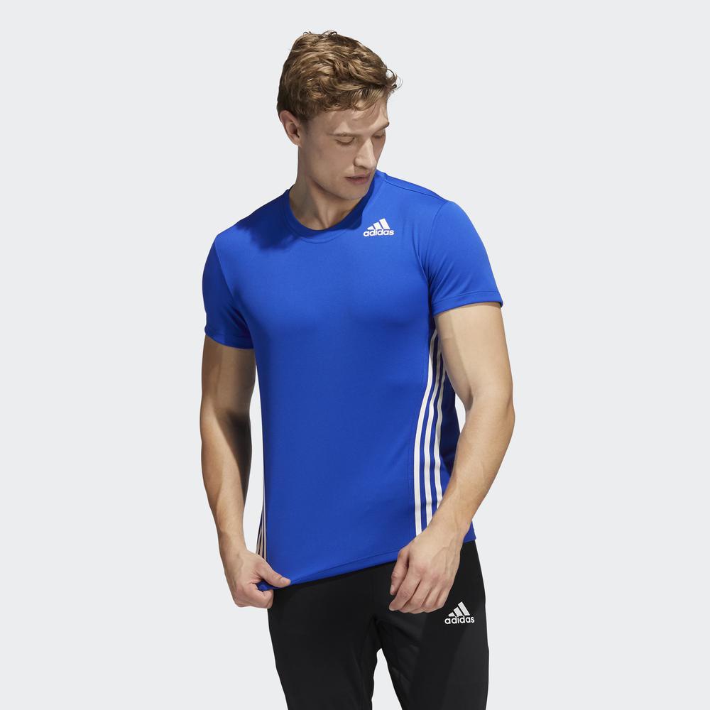 Áo Tee adidas TRAINING Nam Áo phông AEROREADY 3 Sọc Màu xanh dương H33323