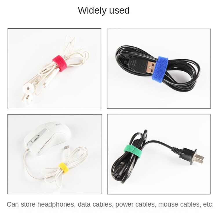 Bộ 10 đai quấn giữ cố định dây cáp dữ liệu điện thoại sắp xếp gọn gàng tiện lợi