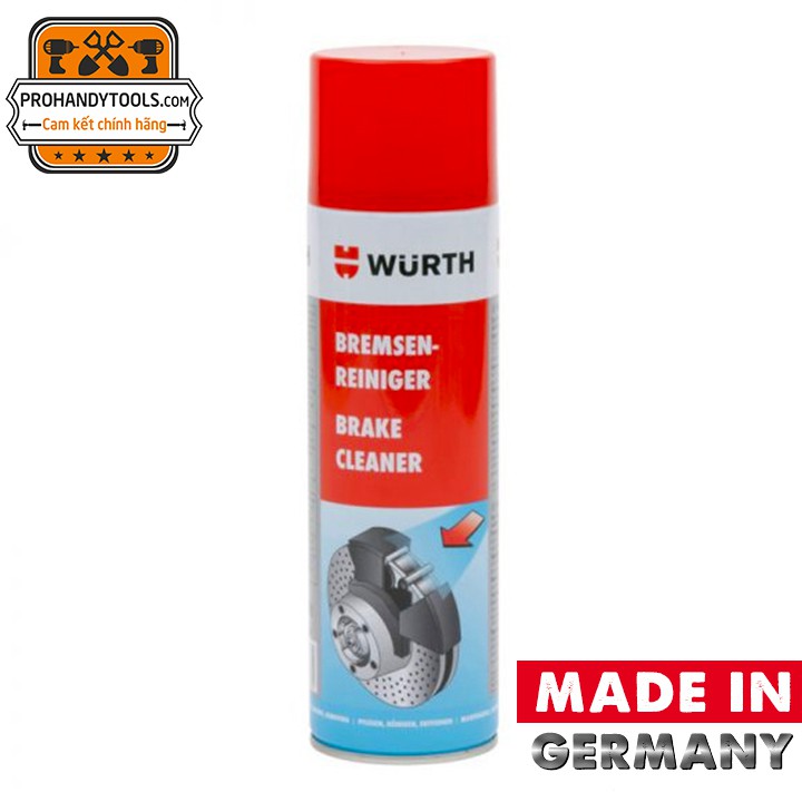 Chai Xịt Vệ Sinh Thắng Wurth Brake Cleaner 500ml