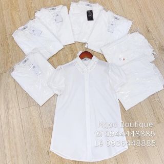 Áo sơ mi cổ ren tay bồng