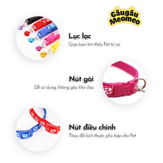 Vòng cổ chó mèo có chuông (Dài 20 - 35cm; rộng 1cm)