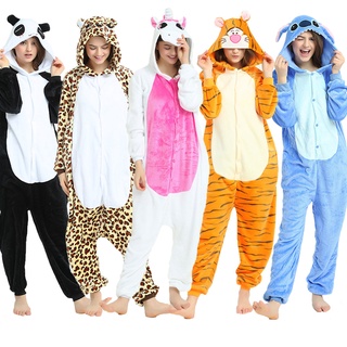 Người Lớn Động Vật Onesies Kỳ Lân Bộ Đồ Ngủ Bộ Đồ Ngủ Nam Nữ Mùa Đông Unisex Stitch Panda Trang Phục Trẻ Em Hoạt Hình Flannel Bộ Đồ Ngủ