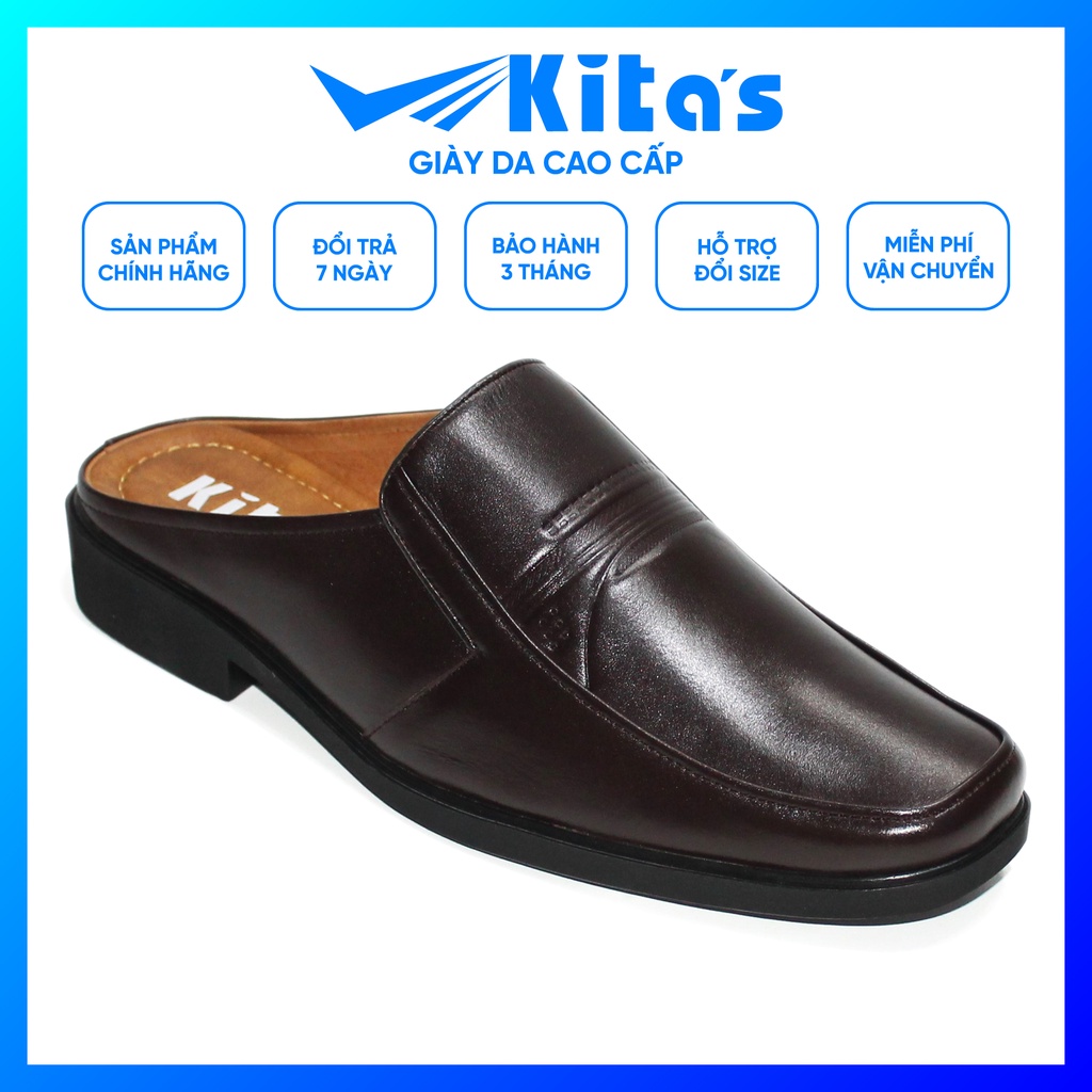 Sục nam KITA'S da bò cao cấp dáng giày tây 067-F13 | BigBuy360 - bigbuy360.vn