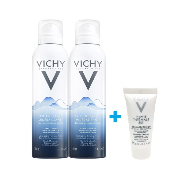 Bộ xịt khoáng dưỡng da VichyThermal Water 150ml + Tặng Sữa Rửa Mặt Vichy 15ml