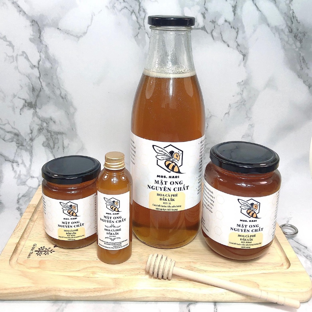 Mật ong nguyên chất - Mật ong hoa cà phê 100ml - 1lít Nari Farm