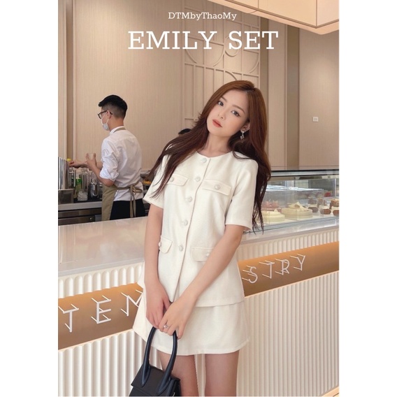 EMILY SET - Set tex đính cúc đá 2 lớp cao cấp 💓💓