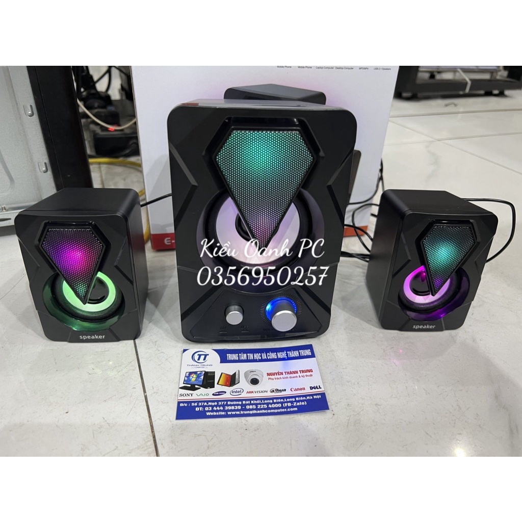 Loa vi tính có led đổi màu cắm nguồn USB LeerFei YST-1307/A2 để bàn cao cấp, led 7 màu nháy theo nhạc