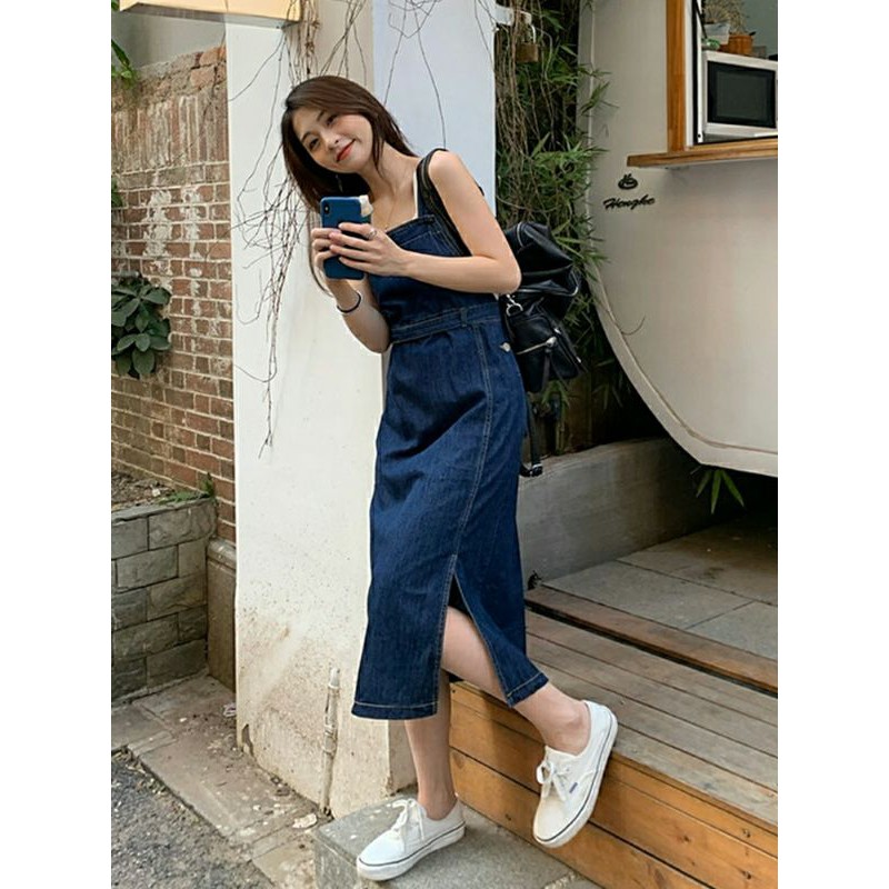 Yếm đầm dáng suông dài xẻ tà ulzzang order