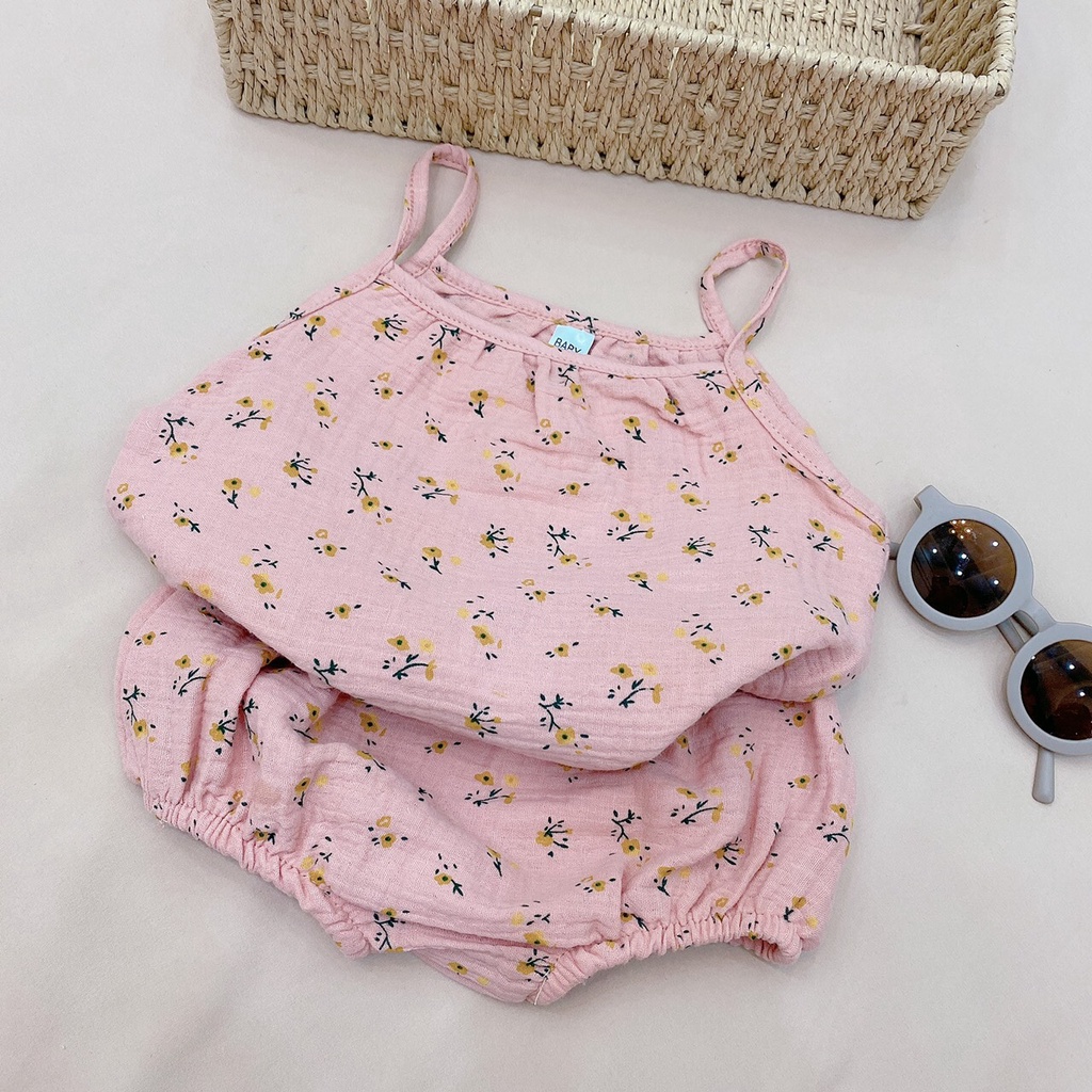 Bộ Hai Dây Chất Liệu Xô Muslin Cho Bé Gái