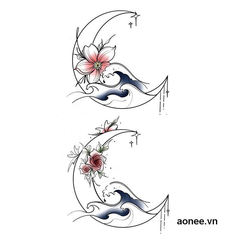 ✨✨Hình Xăm Dán Họa Tiết Hoa Bướm/Hoa Hồng Chống Thấm Nước Cho Cơ Thể