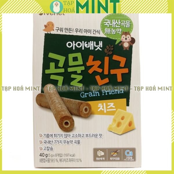 Bánh ngũ cốc hữu cơ Ivenet Hàn Quốc bổ sung canxi, bánh cho bé ăn dặm 9 tháng - Tạp hoá mint