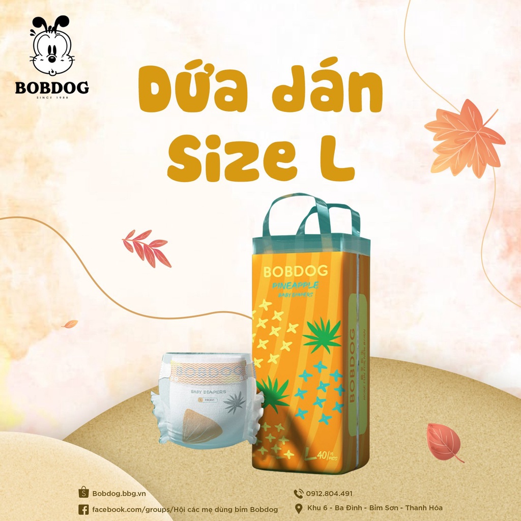 Tã Dứa dán Bobdog size S44/M42/L40/XL38 miếng