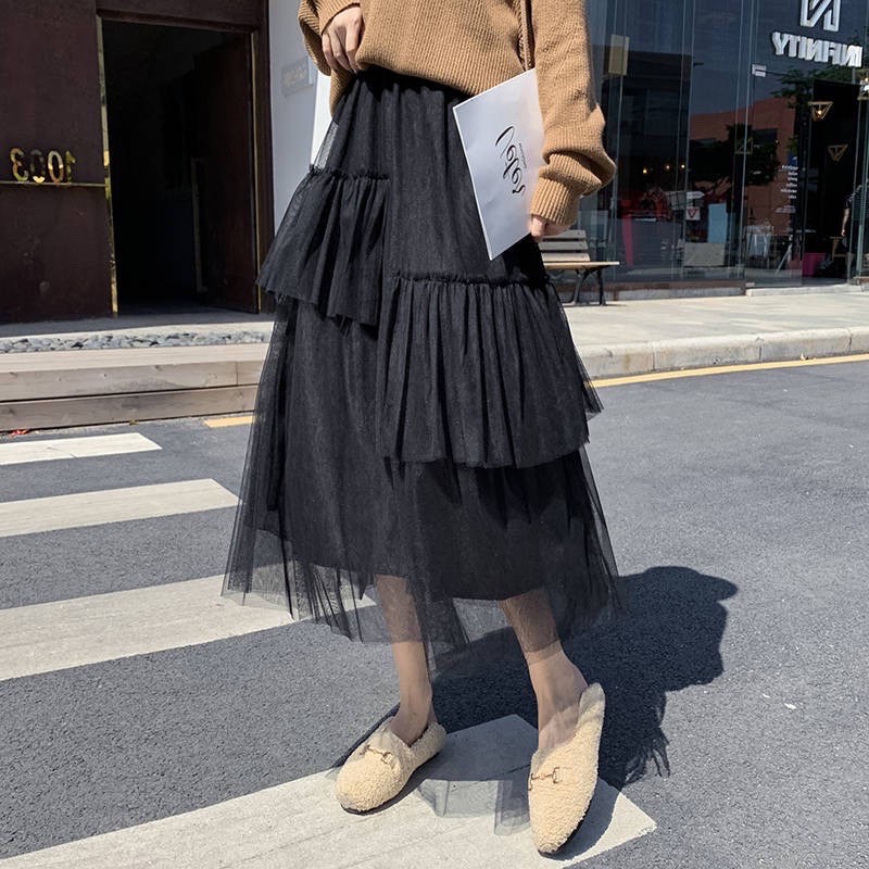 Chân váy lưới tutu mẫu mới đấp bèo thân váy