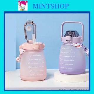 Bình nước 1,2 lít có vạch báo giờ uống nước dành cho người lười uống nước