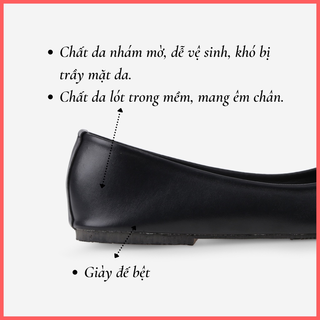 Giày Búp Bê Đế Bệt Mũi Nhọn Giày Nữ Bít Mũi Big Size Hoàng Thanh DN79